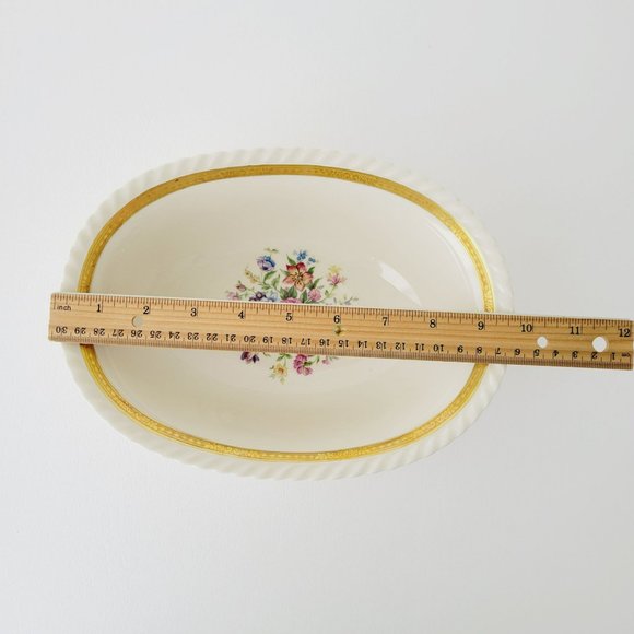 Krautheim Large Oval Platter La Marquise Selb Bavaria Gold Trim Floral Center - Picture 8 of 10